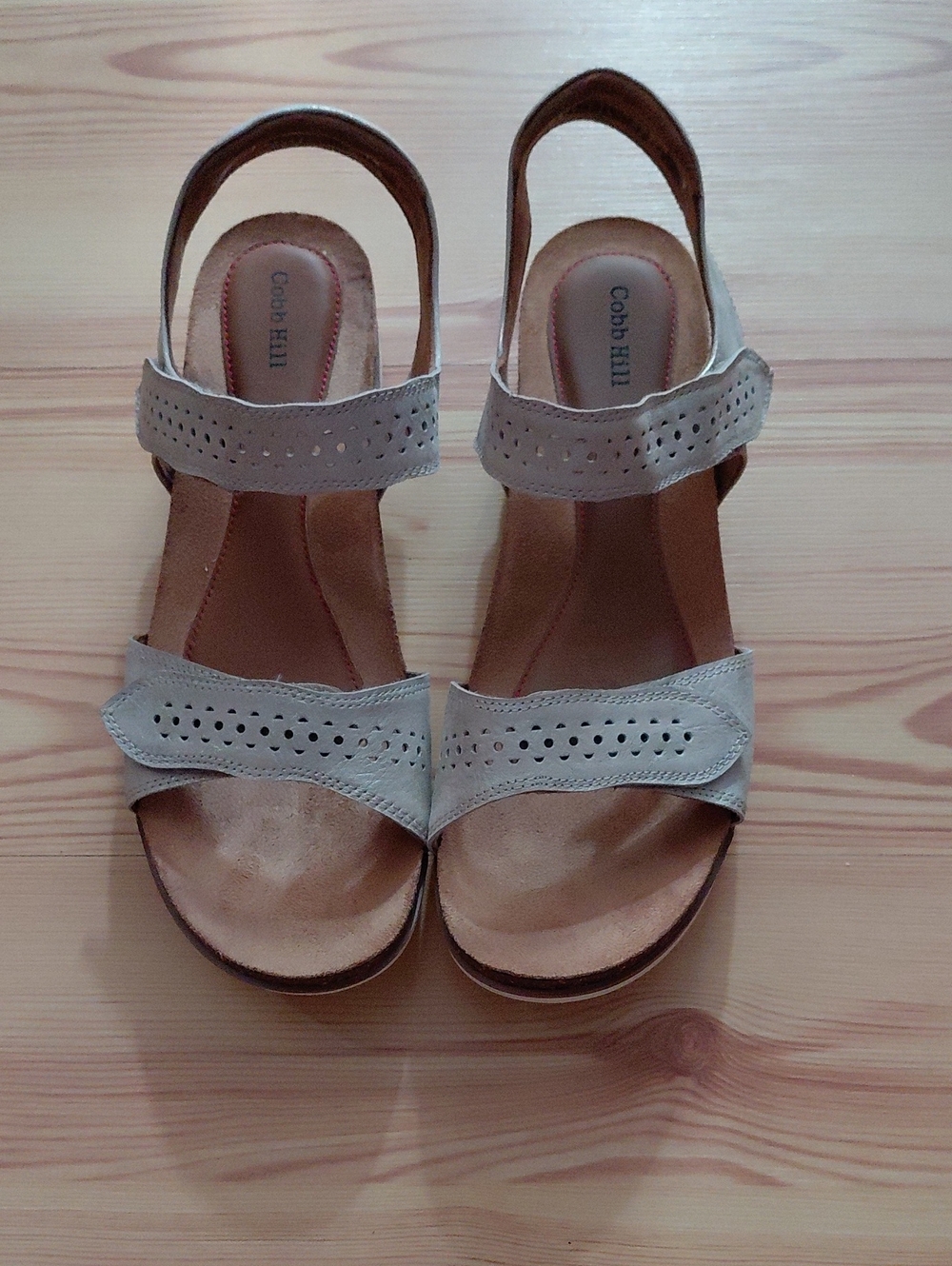 Cobb Hill Metallic Perforated Slingback Sandals